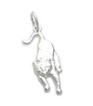 Cat Stretching 2D Sterling Silber Charm .925 x 1 Katzen Charms