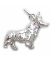 Ciondolo in argento sterling Corgi Dog .925 x 1 Ciondoli per cani Corgis