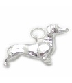 Breloque en argent sterling teckel .925 x 1 chien saucisse chiens breloques