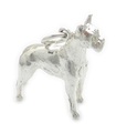 Boxer Dog großer Sterling Silber Charm .925 x 1 Boxers Dogs Charms