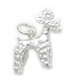 Pudel Hund Sterling Silber Charm .925 x 1 Pudel Hunde Charms