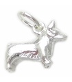 Corgi Dog charm i sterling silver .925 x 1 TINY Corgis hundar berlocker