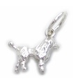 Charm de plata esterlina para perro caniche TINY .925 x 1 Charm para perros caniches