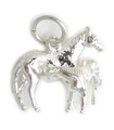 Horse and foal sterling silver charm .925 x 1 Horses Foals charms