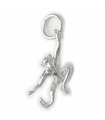 Singe juste suspendu breloque en argent sterling .925 x 1 breloques de singes