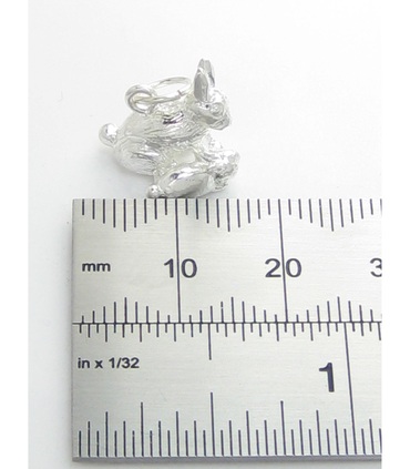 Rabbit and Baby sterling silver charm .925 x 1 Rabbits charms