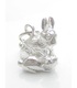 Rabbit and Baby sterling silver charm .925 x 1 Rabbits charms