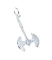 Doppelköpfige Axt Sterling Silber Charm .925 x 1 Axes Charms