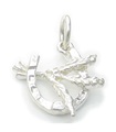 Lucky Heather i Horseshoe sterling silver charm .925 x 1 Luck charm