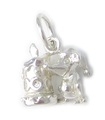 Ratón con vela de Navidad Charm de plata de ley .925 x 1 Charms de Navidad