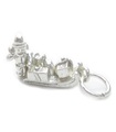 Babbo Natale sulla sua slitta charm in argento sterling .925 x 1 ciondoli natalizi