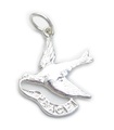 Dove of Peace sterling silver charm .925 x 1 Peaceful birds charms