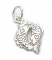 Pisces Fish Zodiac charm i sterling silver .925 x 1 Zodiacs charm