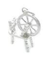 Spinning wheel sterling silver charm .925 x 1 Sewing charms