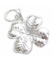 Four Leafed clover sterling silver charm .925 x 1 4 Leaf lucky clovers