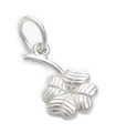 Trèfle porte-bonheur à 4 feuilles breloque en argent sterling TINY .925 x 1 breloques porte-bonheur