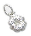 MINI Charm de plata de ley con trébol de 4 hojas .925 x 1 Charm de hojas de trébol