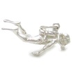 Scuba Diver charm i sterling silver .925 x 1 Sea Diving Sub Aqua charm