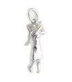 Charm de plata esterlina Lady Golfista .925 x 1 Charm de golf para mujer