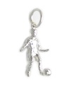 Breloque footballeur en argent sterling .925 x 1 Breloques de football