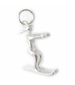 Breloque en argent sterling femme skieur .925 x 1 breloques de ski nautique