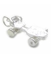 Charm de plata de ley para patines con ruedas en movimiento .925 Charms de patinaje