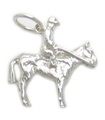 Jockey on horse sterling silver charm .925 x 1 Racing charms