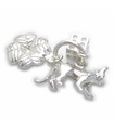 Chat dés 4 feuilles trèfle porte-bonheur en argent sterling .925 x 1 porte-bonheur