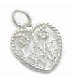 Te amo en plata de ley con forma de corazón con bordes de cuerda .925 x1 Amuletos de amor