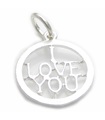 I LOVE YOU charm of sterling silver .925 x 1 Loving charms