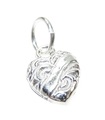 Herz massiv klein gemustert Sterling Silber Charm .925 x 1 Hearts Charms