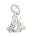 Bells sterling silver charm .925 x 1 Wedding Bell charm