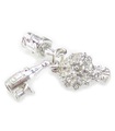 Fleurs - Bougie - Breloque en argent sterling vin .925 Breloques romantiques