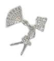 Fan - Ballerina - Opernbrille Sterling Silber Charm .925 Operatic Charms