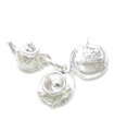 Teekanne Teetasse Teller mit Kuchen Sterling Silber Charm .925 x1 Teetasse Charms