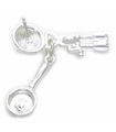 Batidor - Sartén - Cuenco para mezclar Charm de plata esterlina .925 Charms de cocina