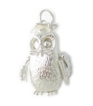 Grand hibou sage avec breloque en argent sterling de planche de mortier .925 x 1 Graduation