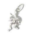 Chat jouant du violon breloque en argent sterling .925 x 1 Chats Fiddles