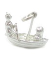 Le hibou et la chatte dans le charme de bateau en argent sterling .925 x 1 Comptine