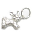 Bunny Rabbit 2d charm i sterling silver .925 x 1 Kanin charm