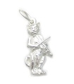 Gatto che suona un violino ciondolo in argento sterling .925 x 1 ciondoli per gatti