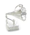 Breloque Gramophone en argent sterling .925 x 1 Breloques musique Gramaphone