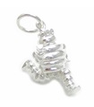 Michelin man charm i sterling silver .925 x 1 Hjul Däck Däck charm