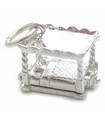 Four Poster Bed charm i sterling silver .925 x 1 sängar sovande charm