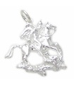 Breloque Saint George en argent sur cheval tuant le dragon .925 x 1 Breloques anglaises