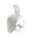 Solid indiansk indisk charm i sterling silver .925 x1 indianers charm