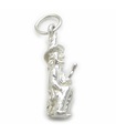 Hexe auf Besenstiel Sterling Silber Charm .925 Hexen Halloween Charms