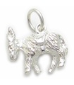 Charm de plata de ley con burro .925 x 1 Charms de mulas de burro