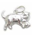 Ciondolo gatto con palla in argento sterling .925 x 1 Gatti e palline