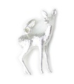 Ciondolo in argento sterling cervo .925 x 1 charms Doe Stag Fawn